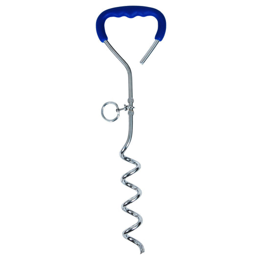 Aspen Pet Blue Easyturn 18-inch Dog Tie-Out Containment System. SKUS: 24167