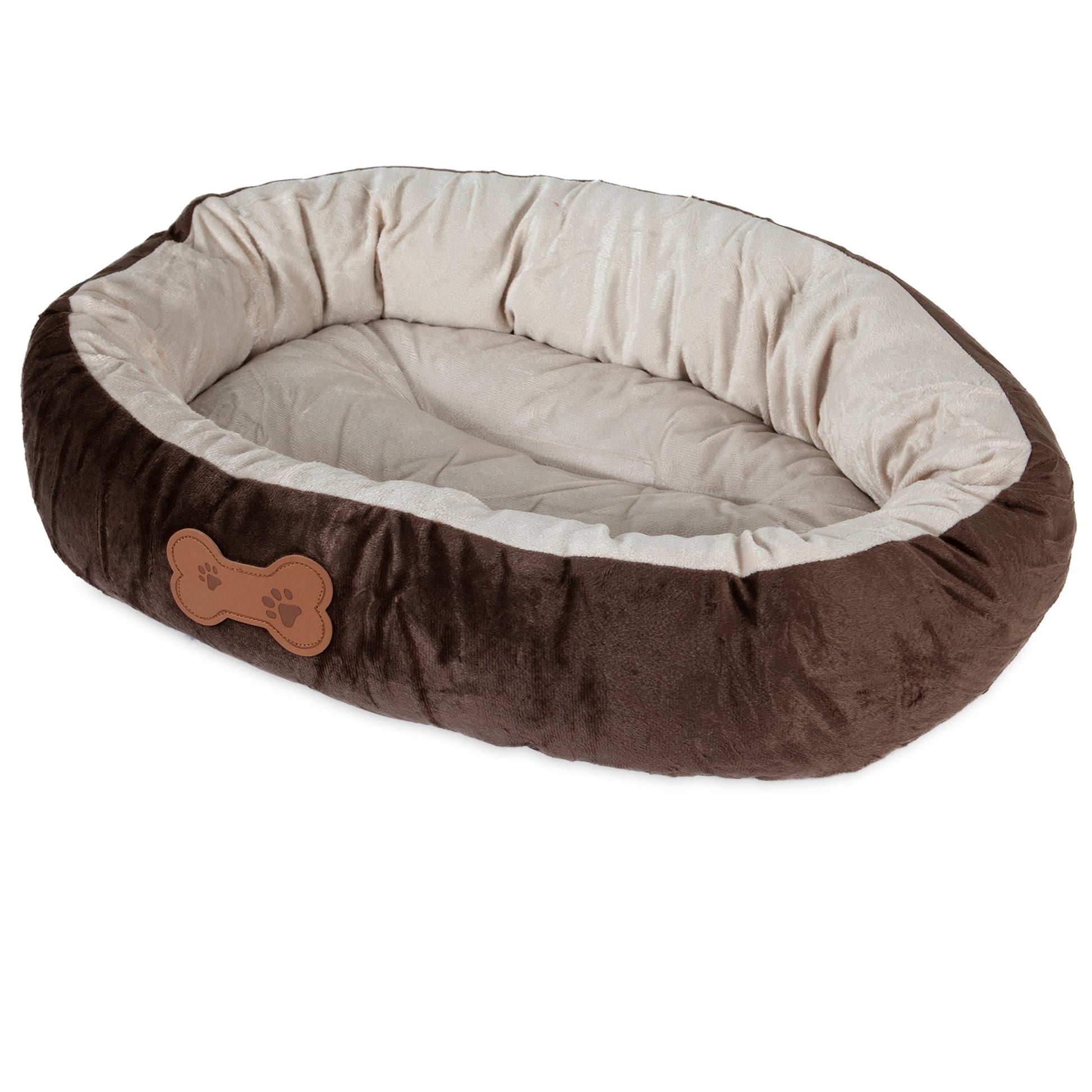 Aspen Pet Bone Applique Small Oval Pet Bed