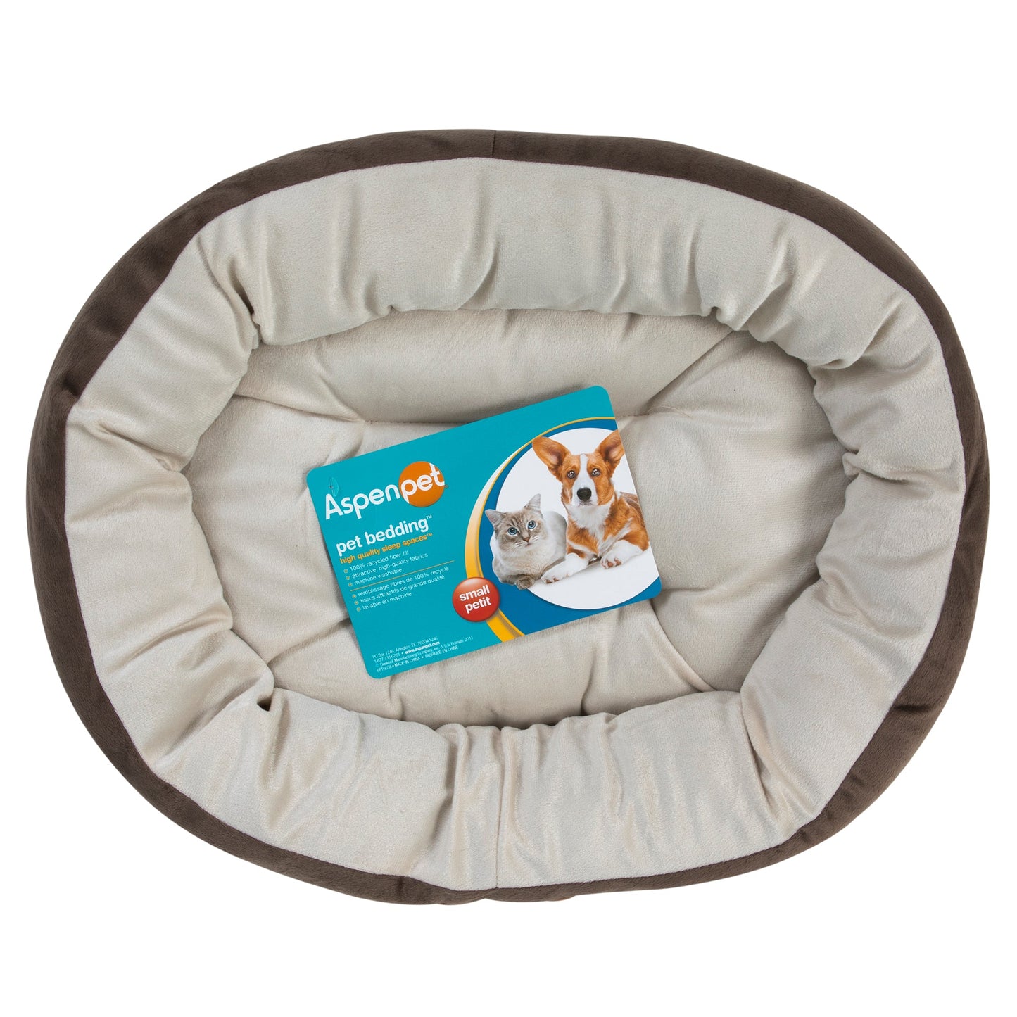 Aspen Pet Bone Applique Small Oval Pet Bed