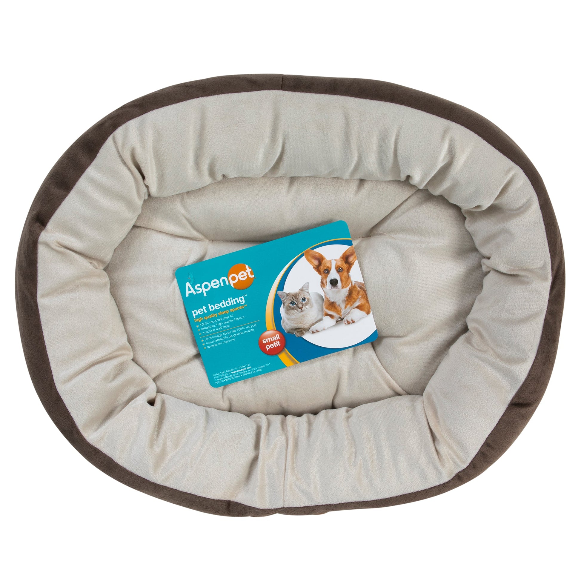 Aspen Pet Bone Applique Small Oval Pet Bed