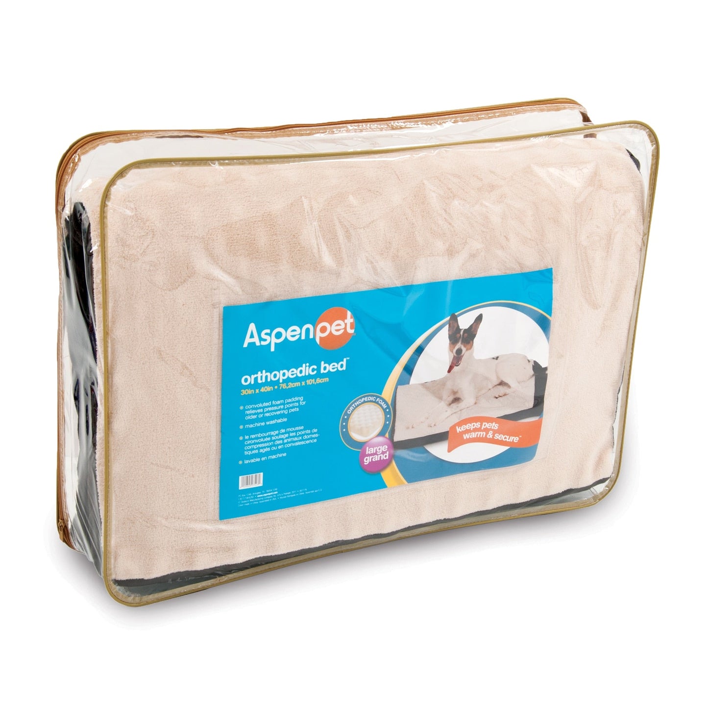 Aspen Pet Orthopedic Plush/Suede Dog Bed. SKUS: 27528