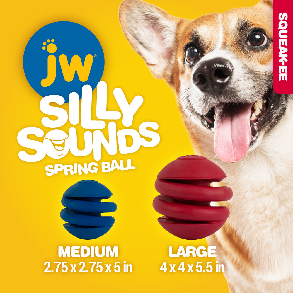 JW Sillysounds Spring Ball Dog Toy