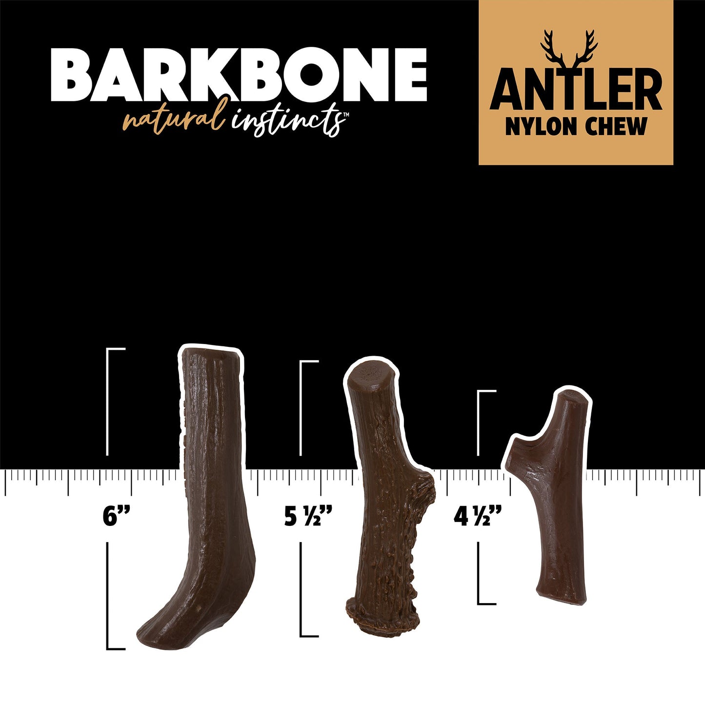 BarkBone Natural Instincts Peanut Butter Infused Antler Nylon Dog Chew