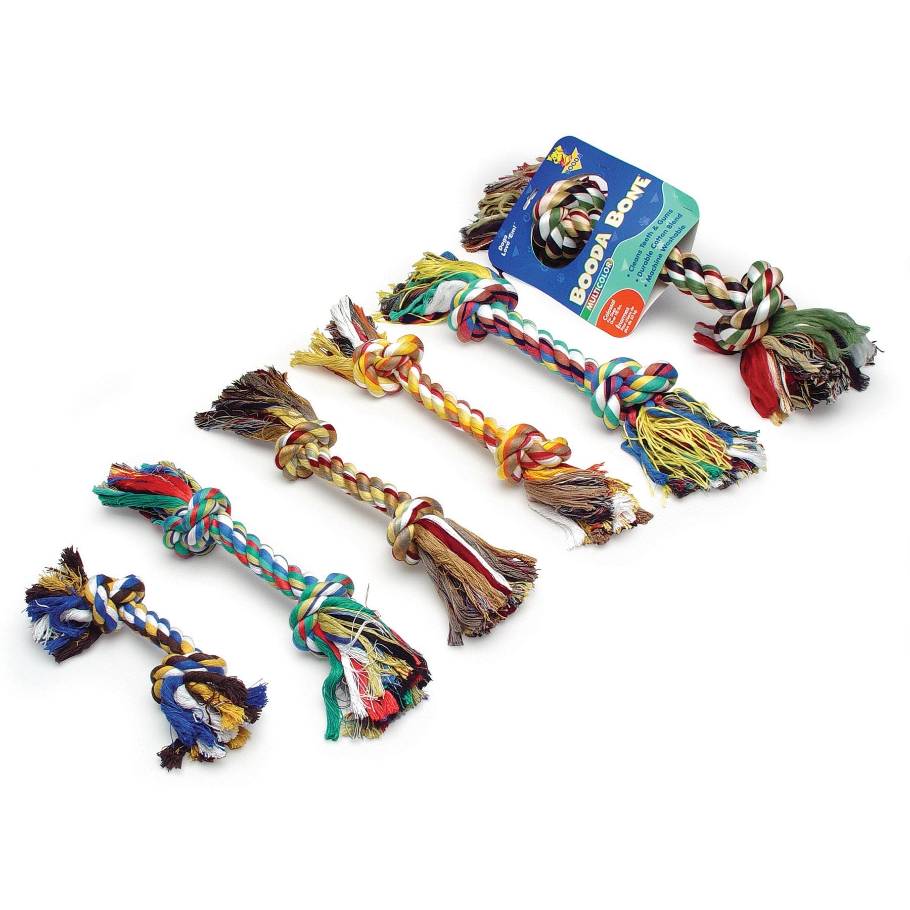 Booda Multi-Colored Rope Bone. SKUS: 50774,50772