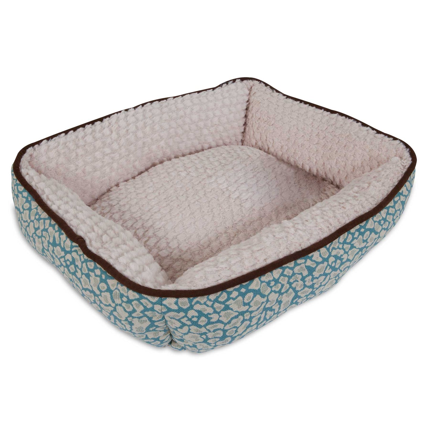 Petmate Teal Animal Print Lounger Pet Bed. SKUS: 80245