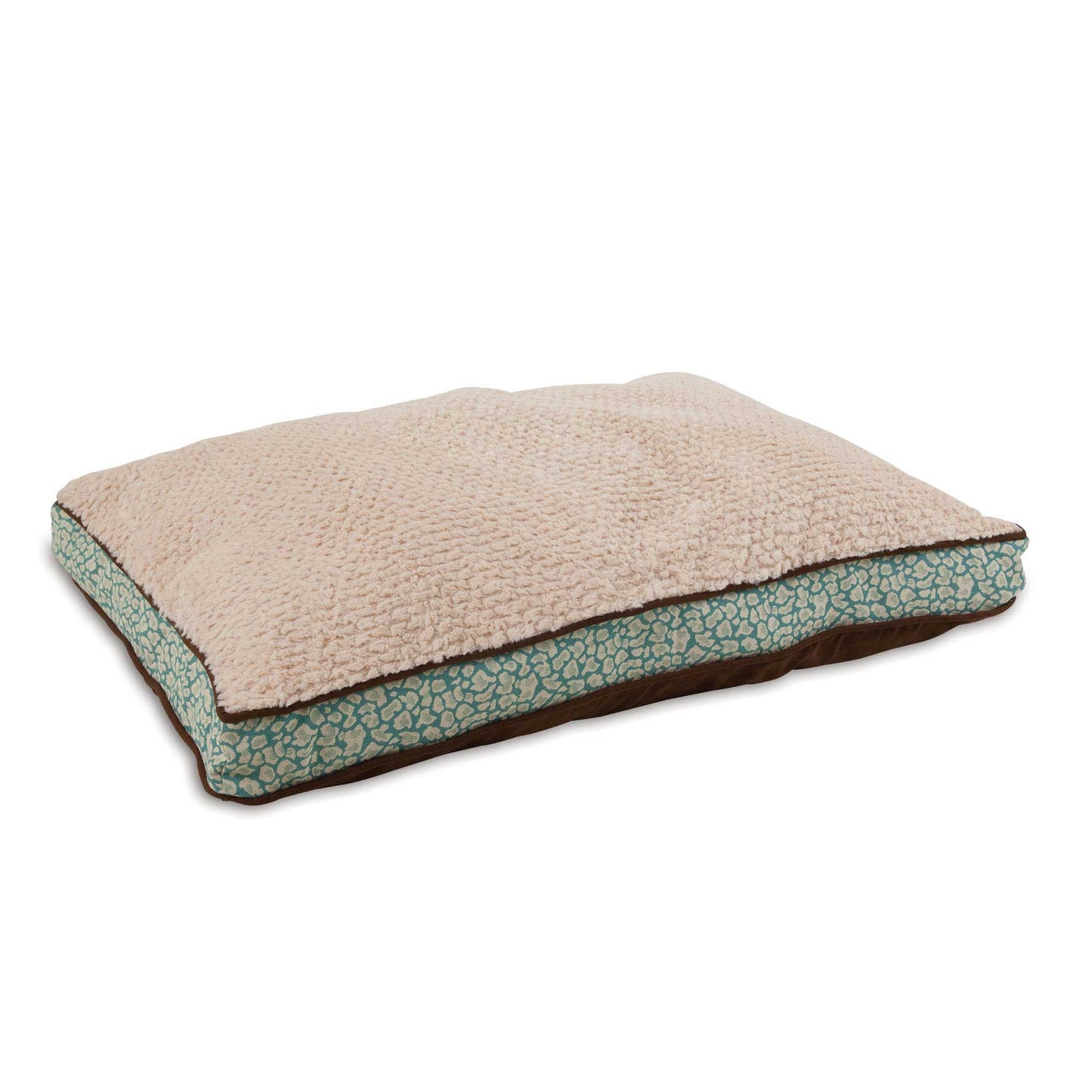 Petmate Teal Animal Print Gusseted Pillow Dog Bed. SKUS: 80247