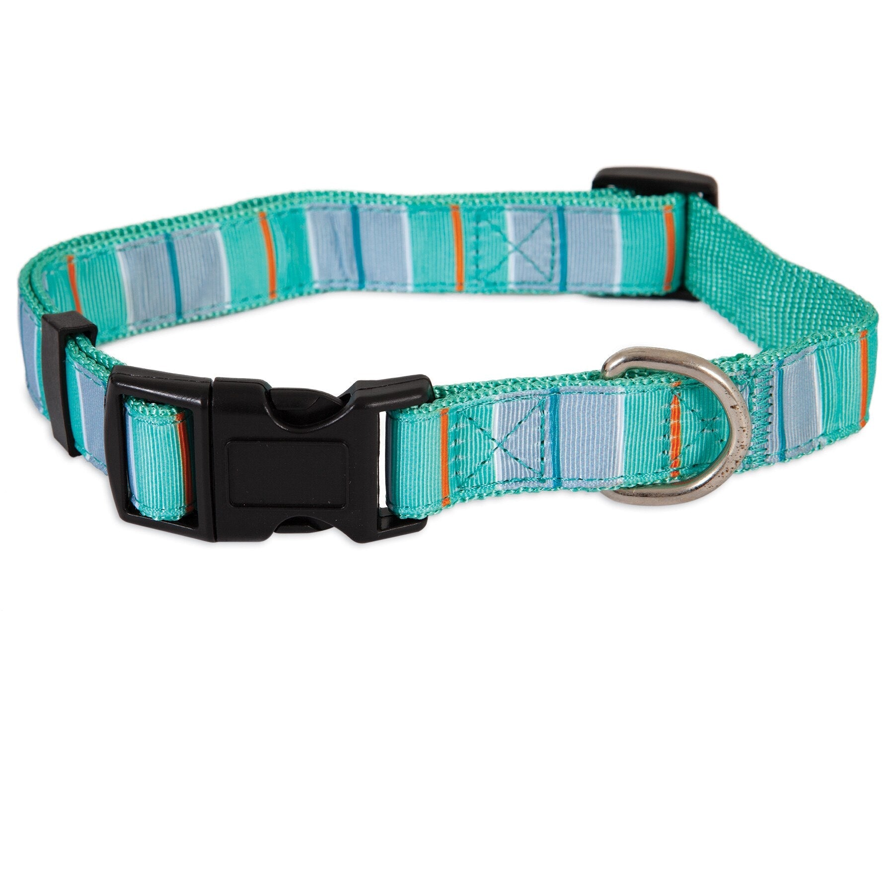 Aspen Pet Teal Stripe Small Dog Collar. SKUS: 12375