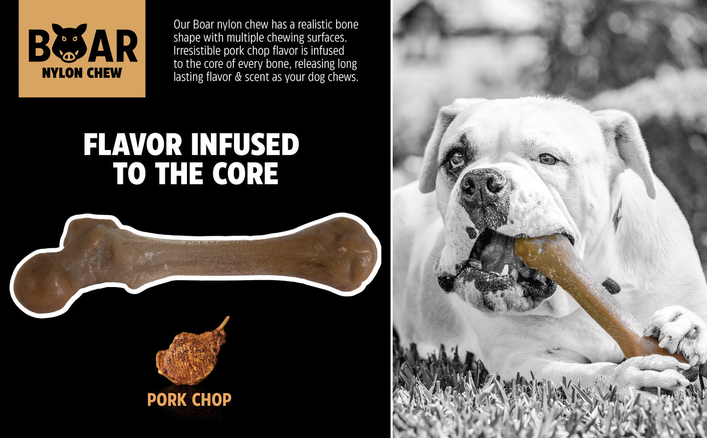 BarkBone Natural Instincts Pork Chop Infused Nylon Dog Chew