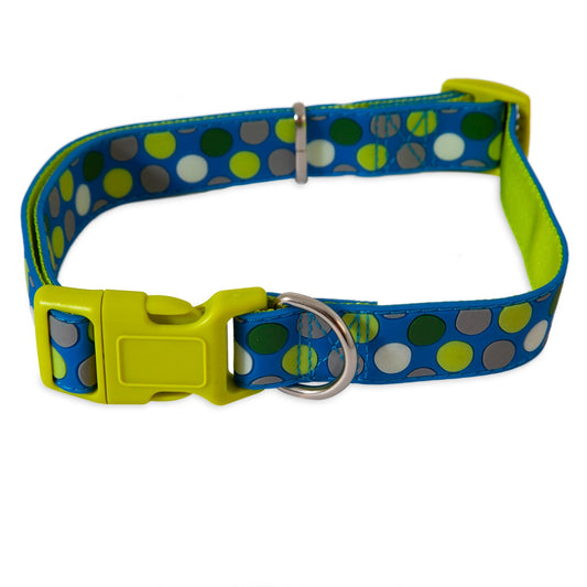 Petmate Blue Dots Glow in the Dark Dog Collar. SKUS: 02385,02381