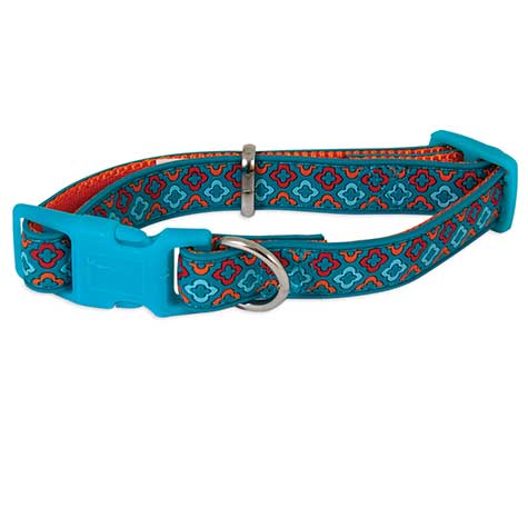 Petmate Small Orange Geo Rubber Adjustable Dog Collar. SKUS: 12408