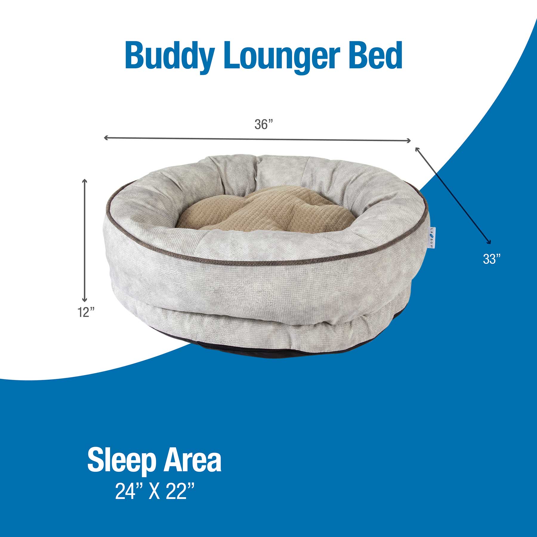 La-Z-Boy Pumice Buddy Cuddler Dog Bed