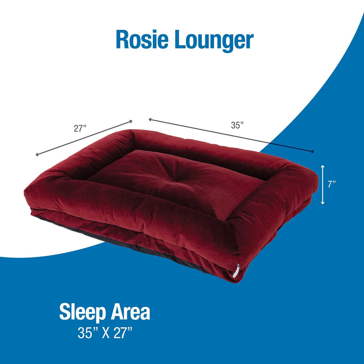 La-Z-Boy Velvet Merlot Rosie Lounger Dog Bed