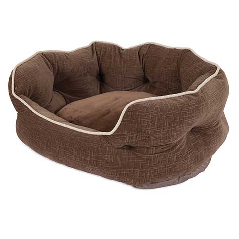 Aspen Pet Brown Velvet Cuddler Pet Bed