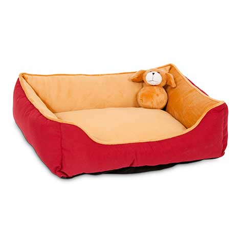 Aspen Pet Lounger Puppy Bed with Toy