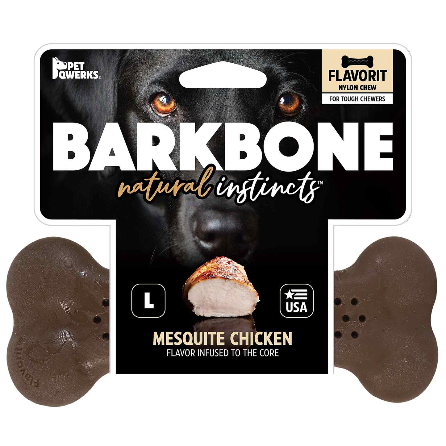 BarkBone Natural Instincts Mesquite Chicken Flavorit Nylon Dog Chew