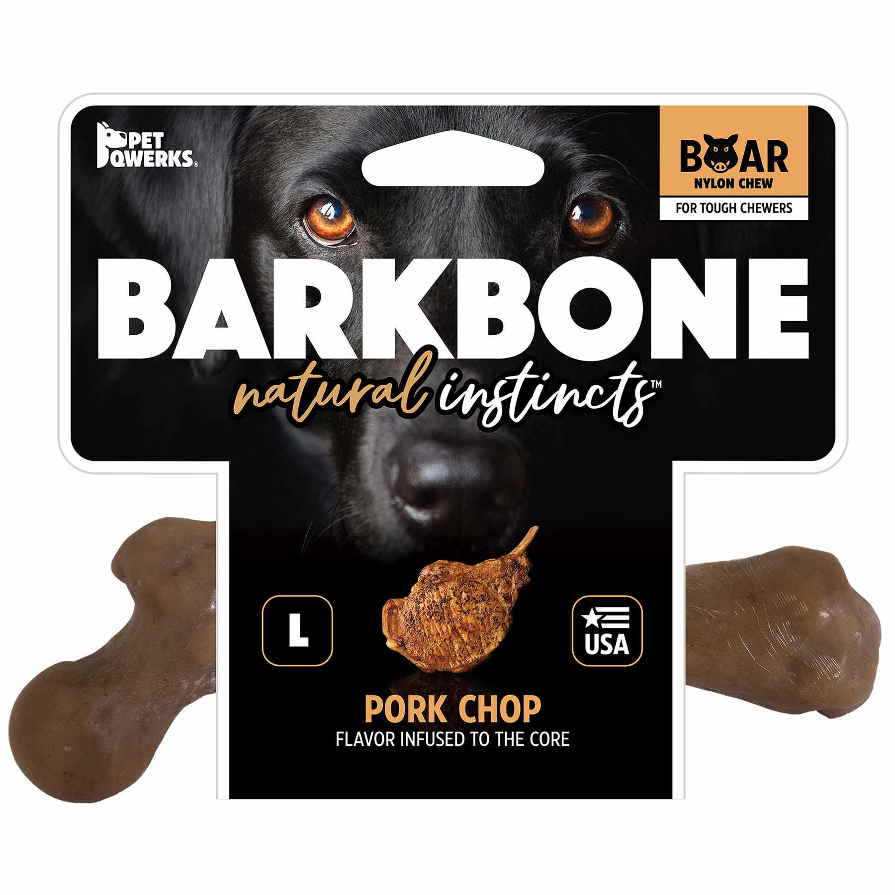 BarkBone Natural Instincts Pork Chop Infused Nylon Dog Chew