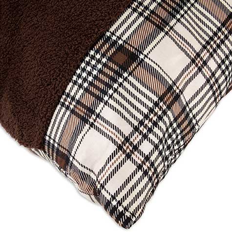 Aspen Pet Brown Plaid Pillow Dog Bed