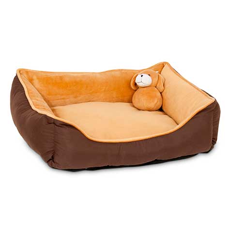 Aspen Pet Lounger Puppy Bed with Toy