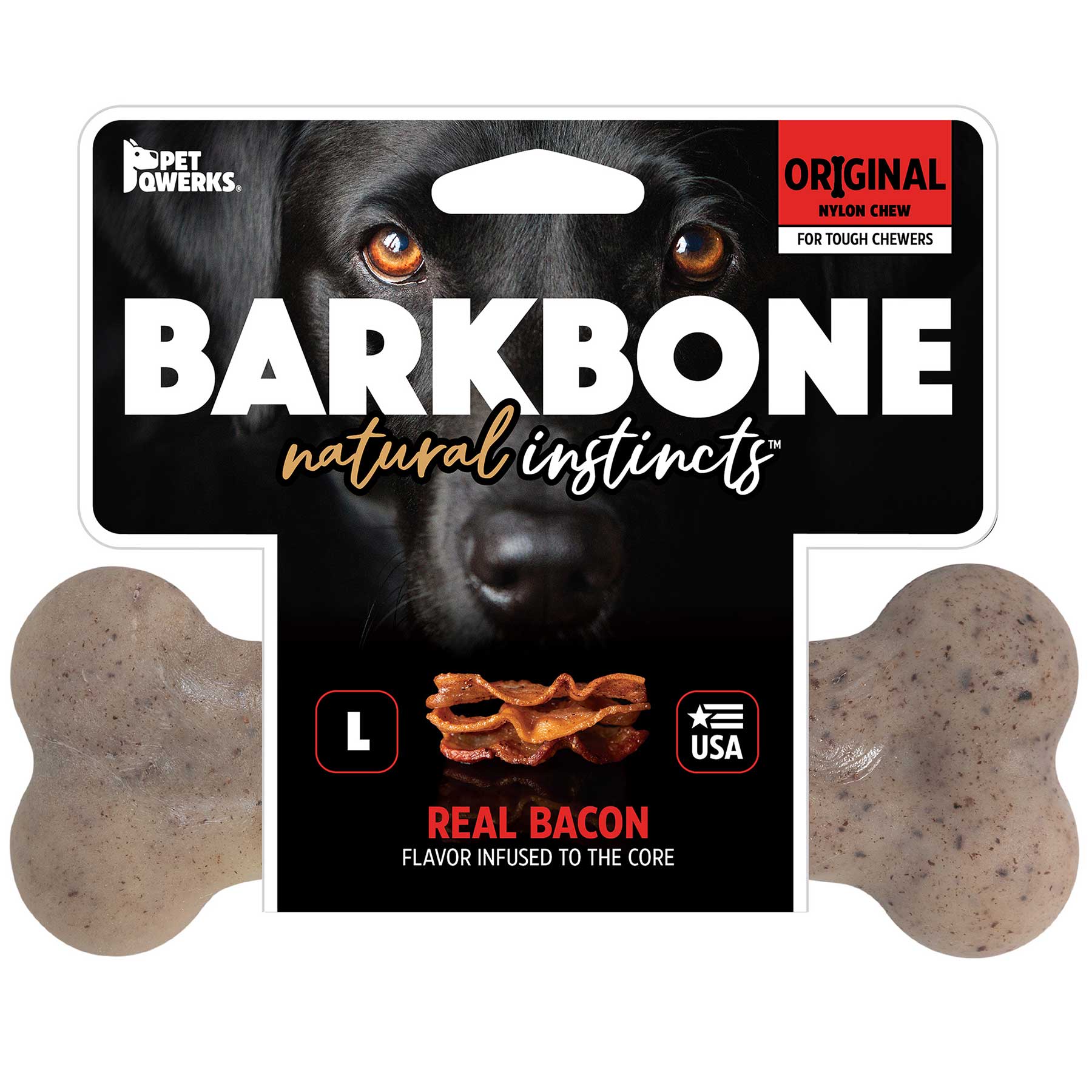 BarkBone Natural Instincts Bacon-Infused Nylon Dog Chew