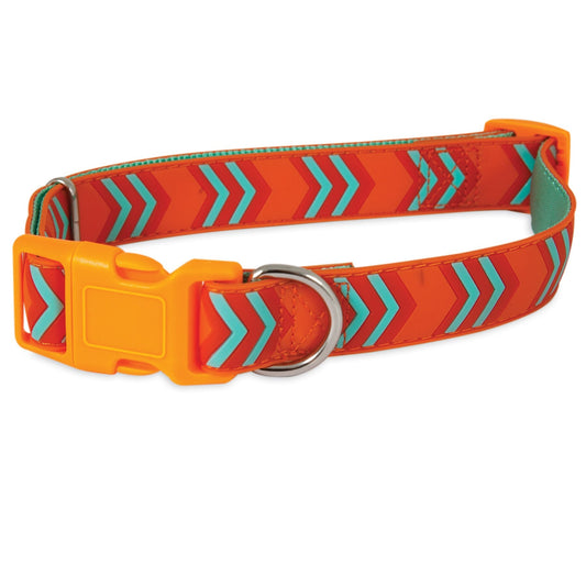 Petmate Orange Chevron Large Rubber Dog Collar. SKUS: 12406