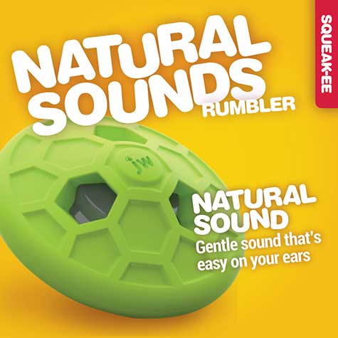 JW Natural Sounds Rumbler Dog Toy