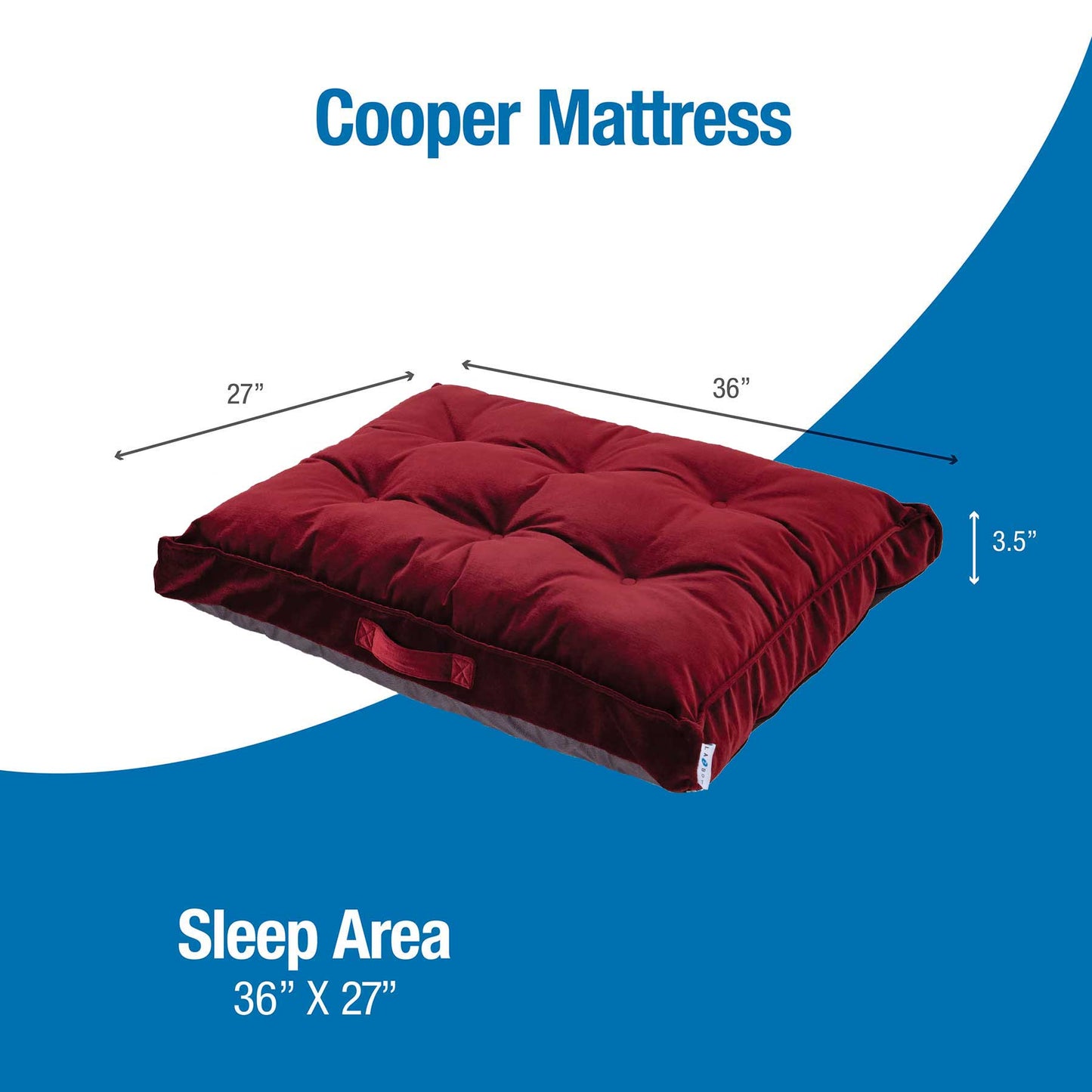 La-Z-Boy Velvet Merlot Cooper Mattress Dog Bed