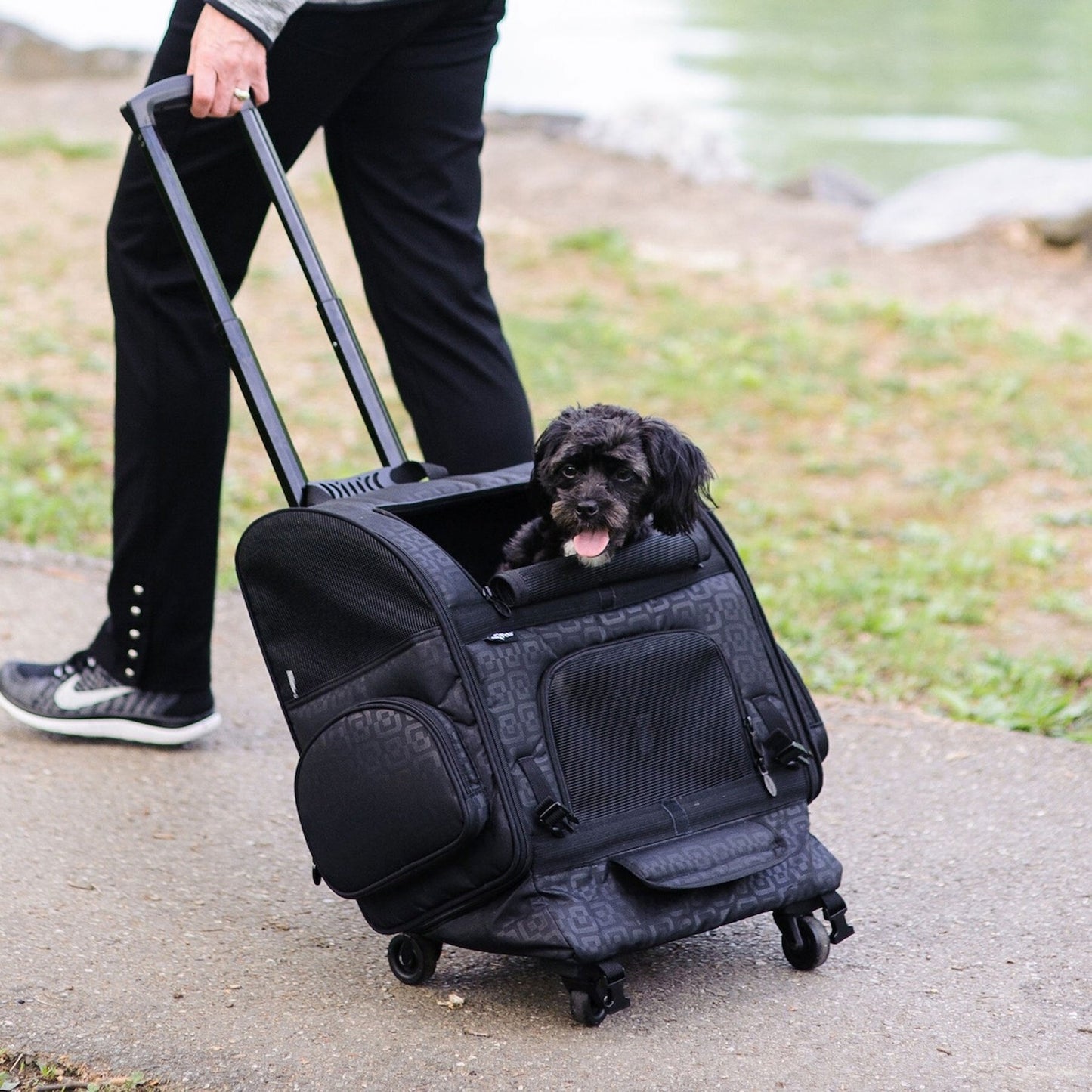 Gen7Pets Black Geomertic Roller-Carrier