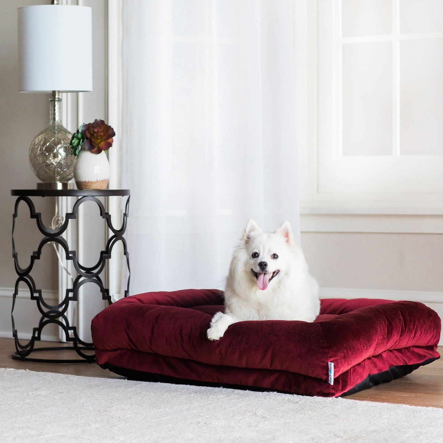 La-Z-Boy Velvet Merlot Rosie Lounger Dog Bed