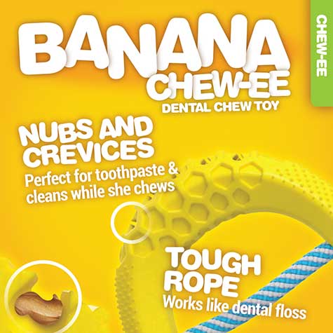 JW Banana Chew-ee Dental Dog Toy